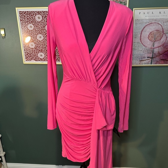 Lulus Dresses & Skirts - Lulu's NWT Vibrant Pink Long Sleeve Dress Size S 🦄